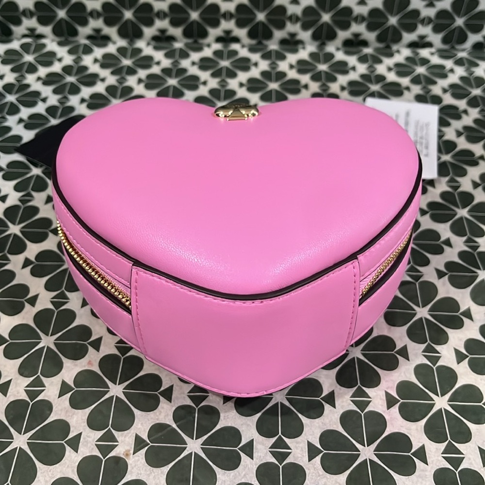 ♠️kate spade Love Shack 3D Mini Heart Crossbody, Surf Pink NWT - Picture 10 of 14